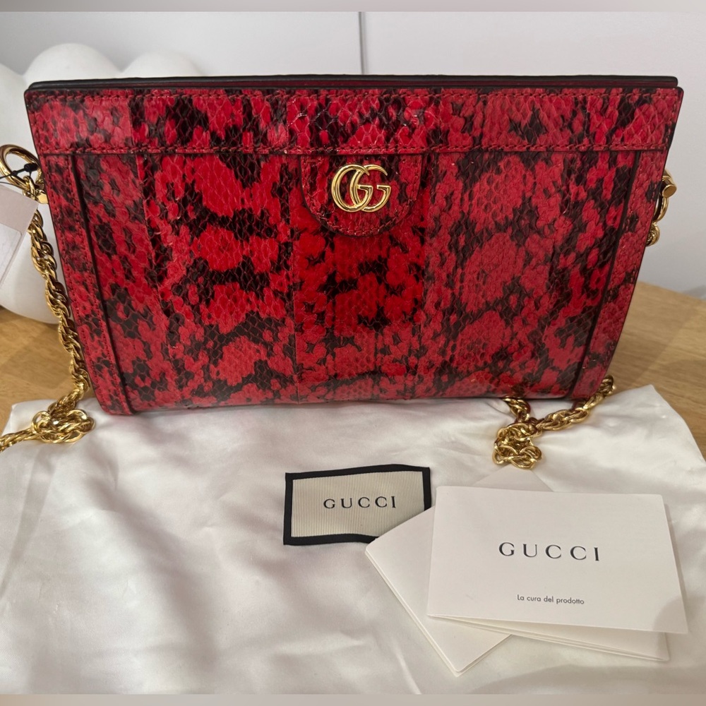 Gucci Water Snake Ophidia chain shoulder bag/clutch